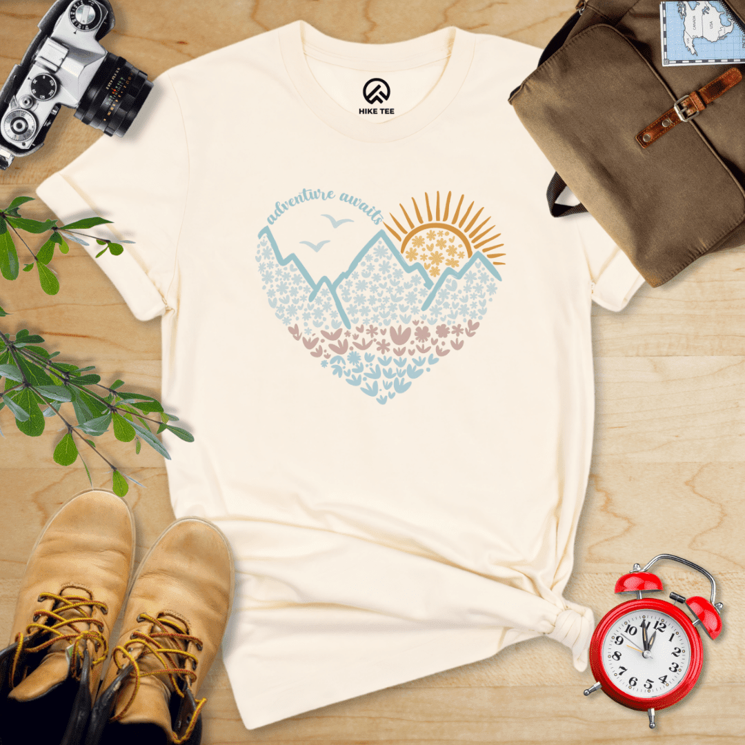 Adventure Awaits Flower Heart Shirt